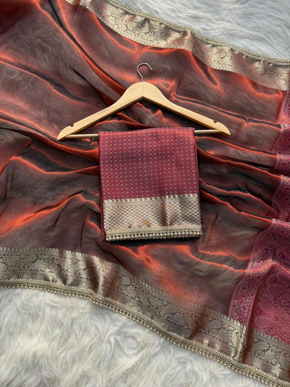 Pashmeena Banarasi Tissue Silk Saree
