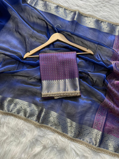 Pashmeena Banarasi Tissue Silk Saree
