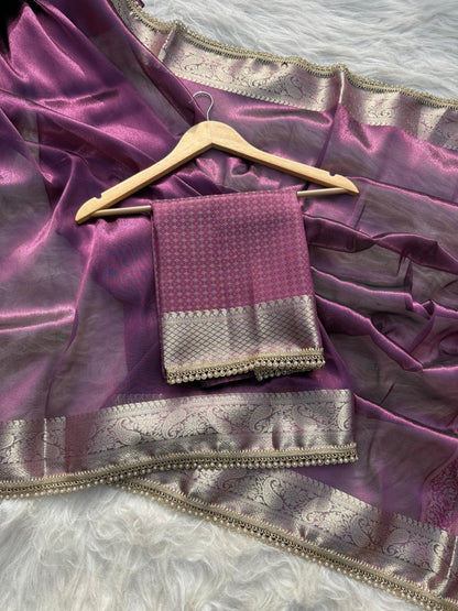Pashmeena Banarasi Tissue Silk Saree