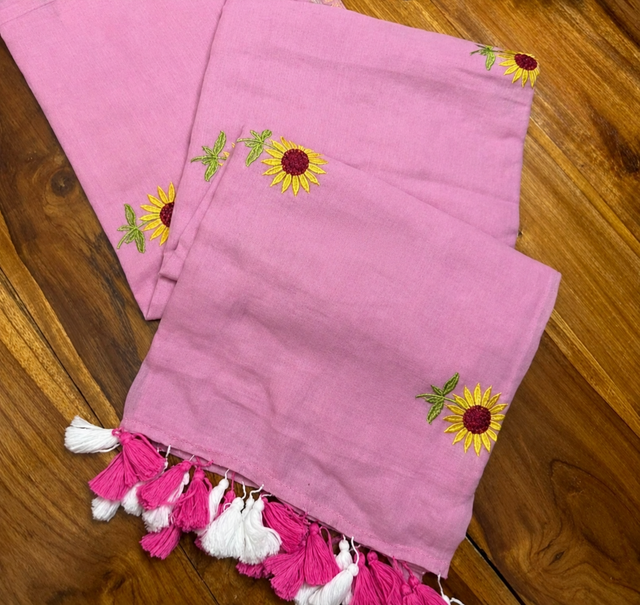 Surajmukhi Pink Mul Cotton Saree
