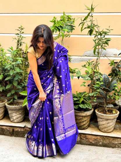 Royal Blue Kashi Ghat Banarasi Silk Saree