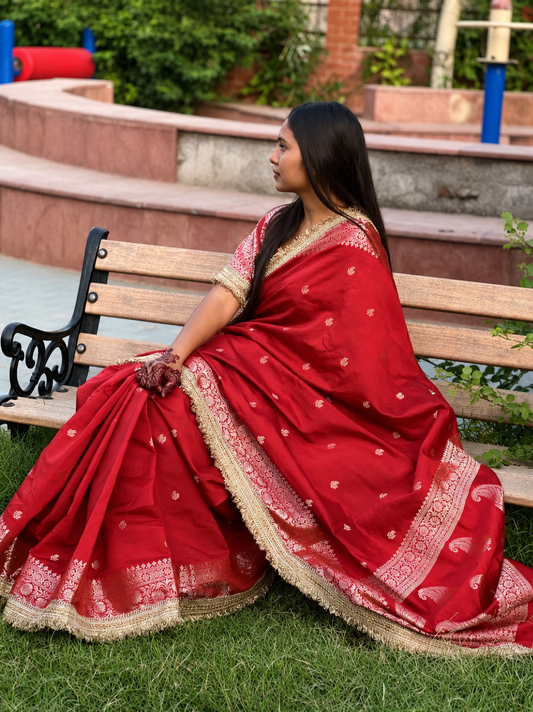 Banarasi Silk Saree with Zari Border