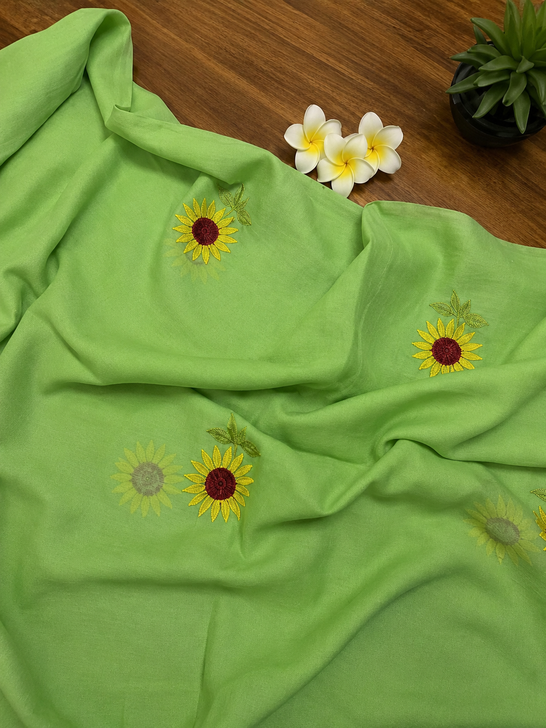 Sunflower Mocha Mul Cotton Saree