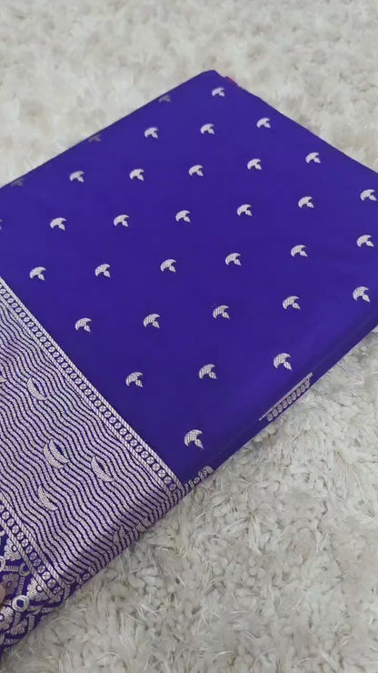 Mashru Katan Silk Ghat Border Banarasi Saree