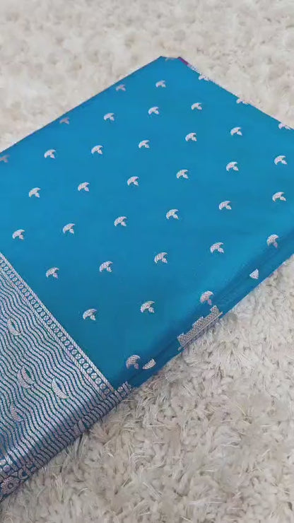 Mashru Katan Silk Ghat Border Banarasi Saree